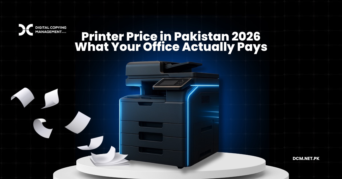 Printer price in Pakistan 2026: office printer with cost per page concept